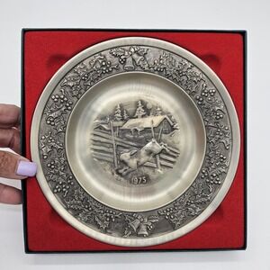 Rare 1975 Mastad Juleplatte Christmas Pewter Plate Signed NIB Ltd Edition